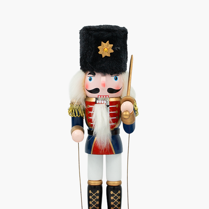 JC Kurmalı Müzikli Kırmızı/Lacivert  Nutcracker 30cm