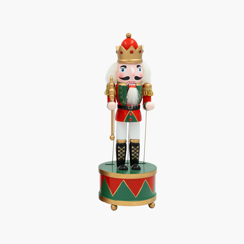 JC Kurmalı Müzikli Kırmızı/Yeşil  Nutcracker 30cm