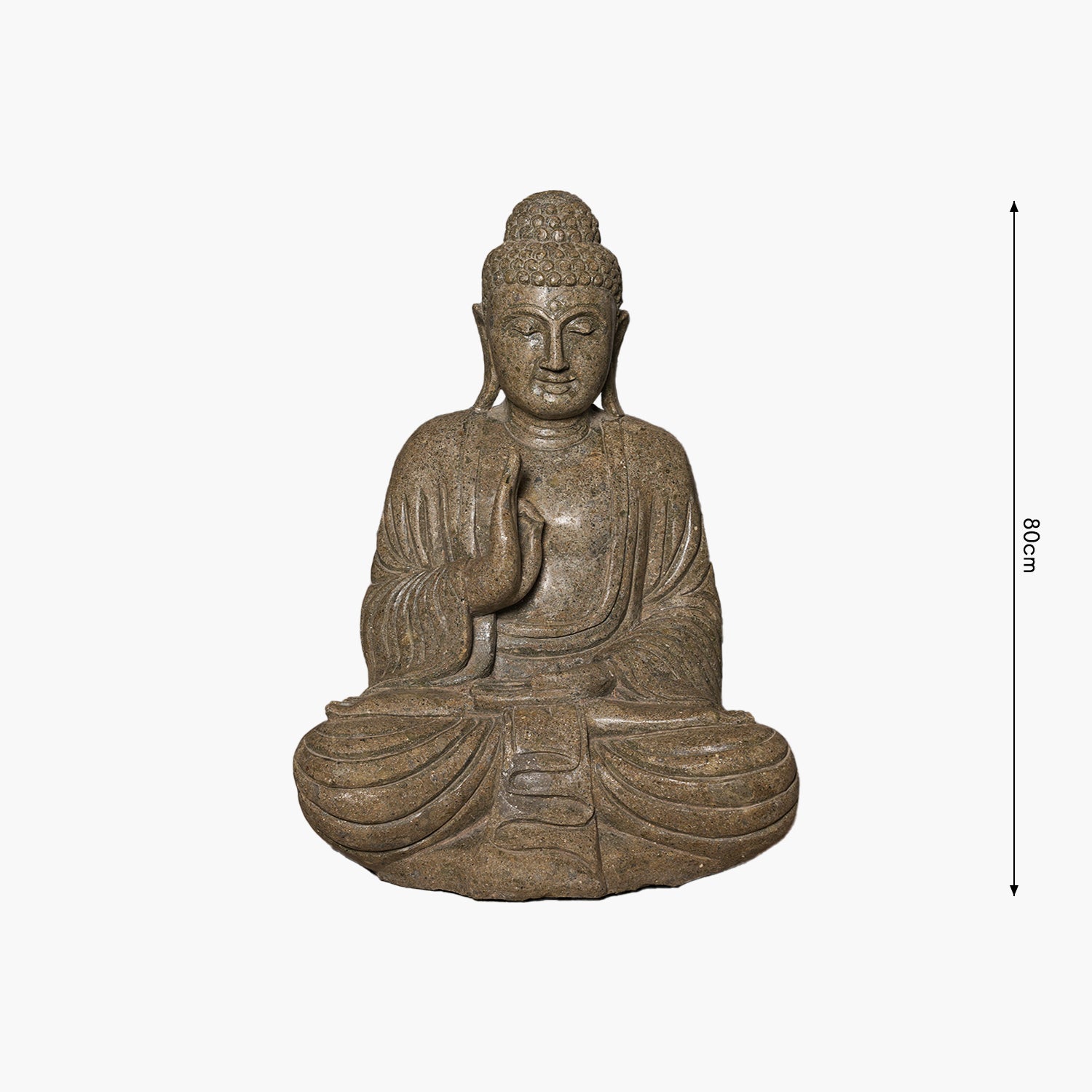 Riverstone Taş Buddha Heykeli – 80 cm