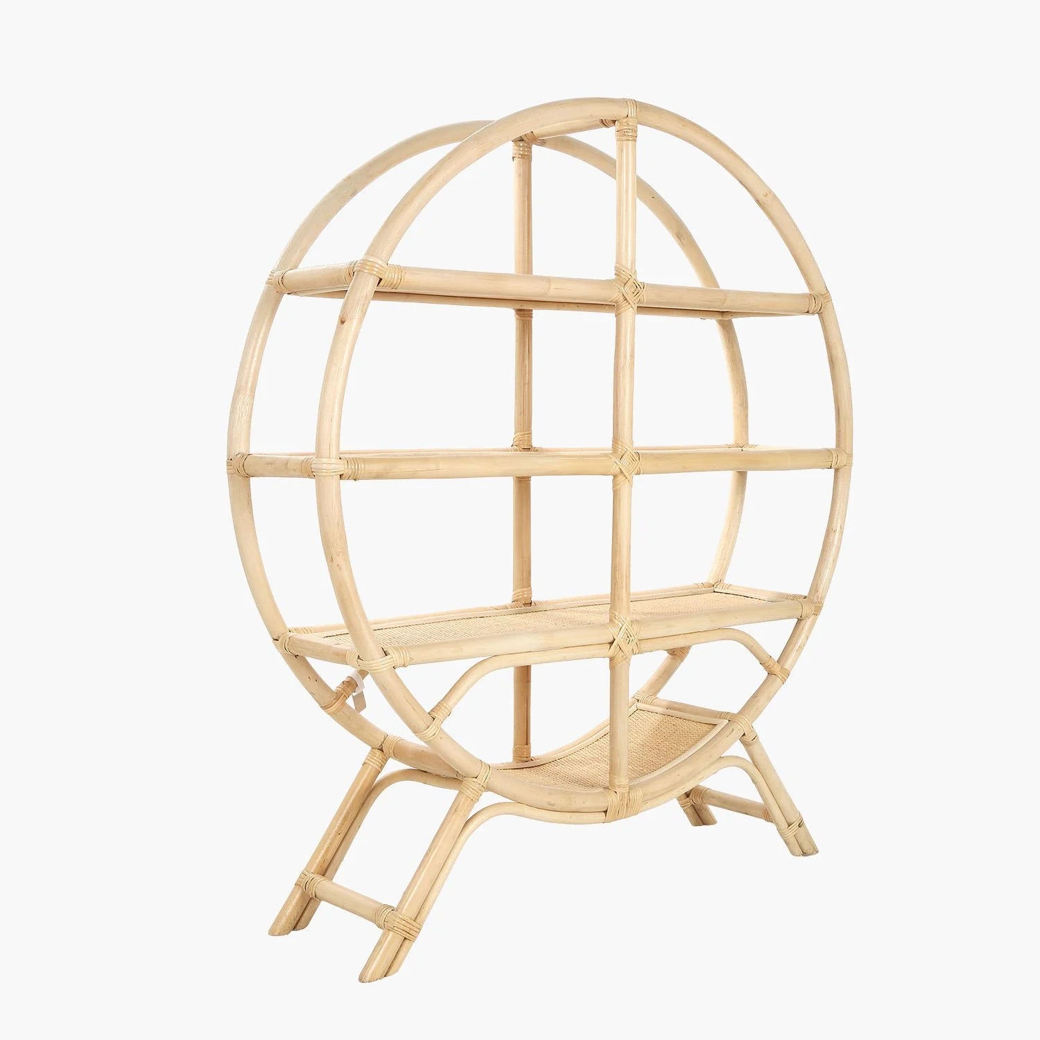 Yuvarlak Rattan Raf 100x25x115 cm