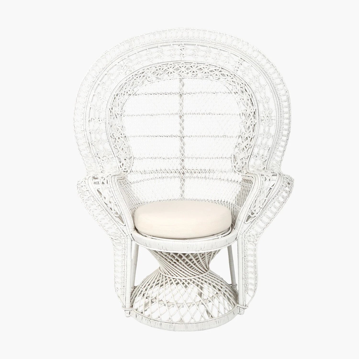 Peacock Beyaz Rattan Koltuk 115x65x150cm