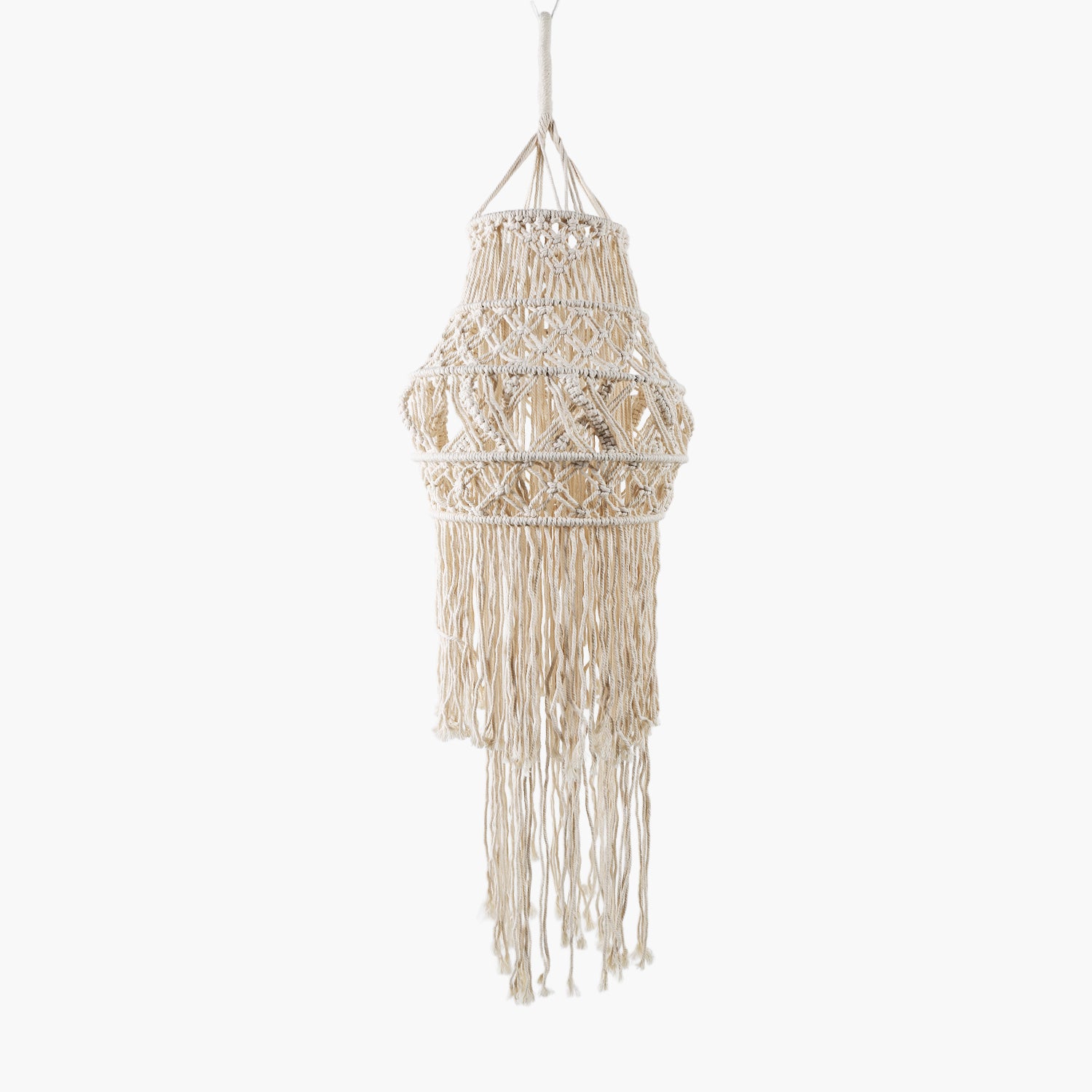 Makrome Chandalier Beyaz 35X105cm