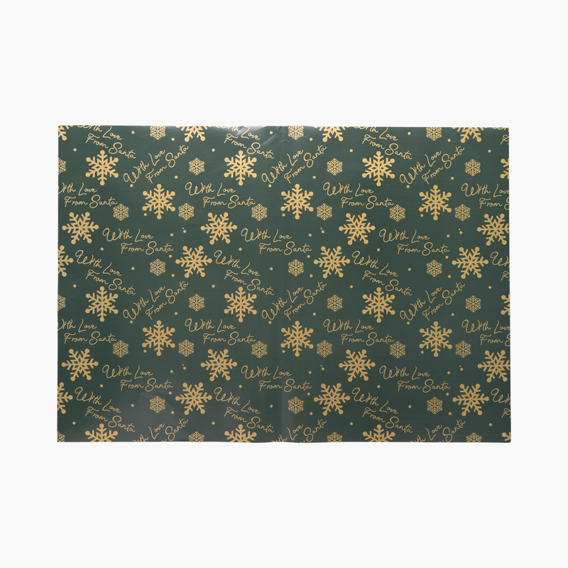 JC Yılbaşı Yeşil Yıldız Paketleme Kağıdı 50x70cm