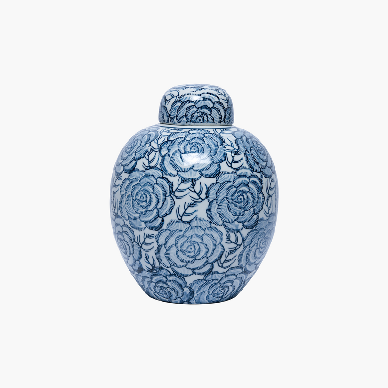 Kapaklı Seramik Vazo 27X21cm