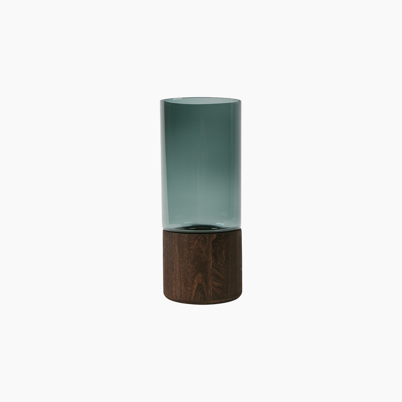 Wooden Stand Vase, Dark Green, XXL, 14x34cm