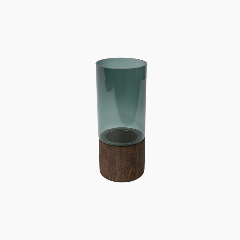 Wooden Stand Vase, Dark Green, XXL, 14x34cm