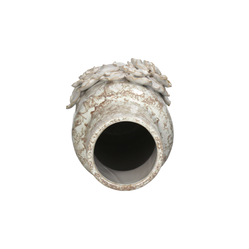 Flower Detailed Ceramic Vase C 16.5x15.5x39cm