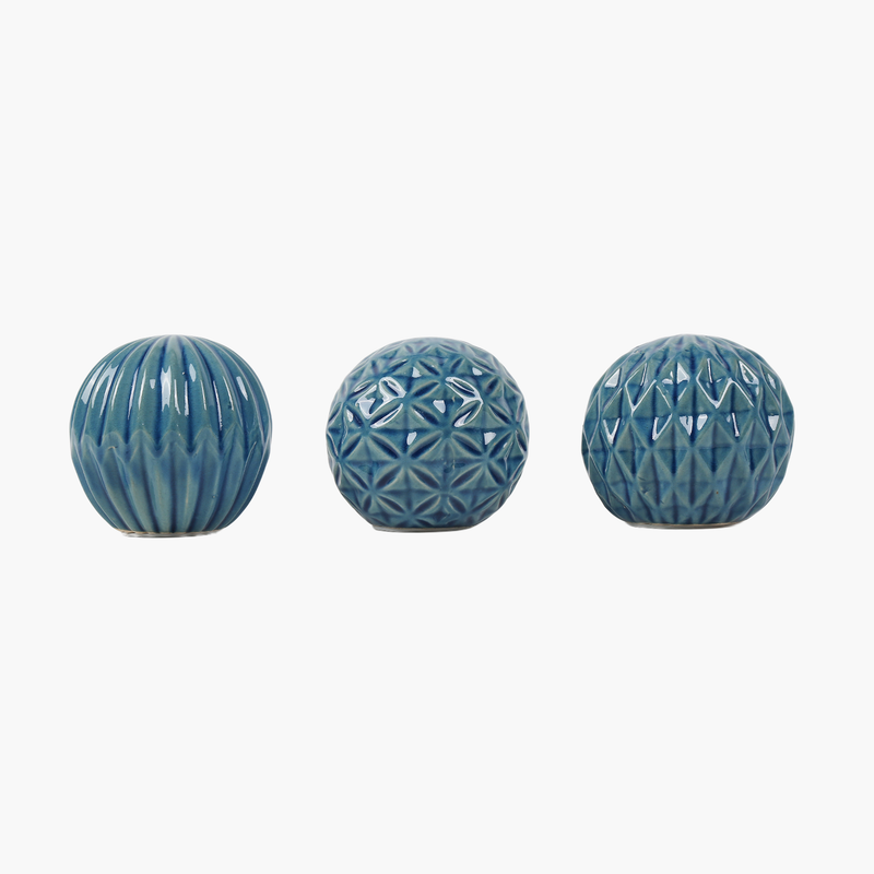 3'lü Küre Set Mavi 10X10X9.5cm