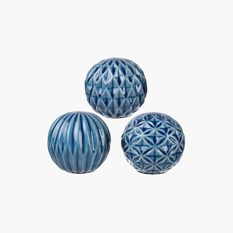 3'lü Küre Set Mavi 10X10X9.5cm