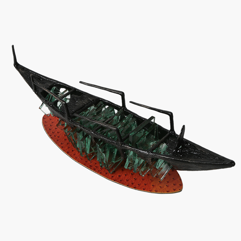 Standlı Gemi Obje Dekor 63X22.5X23cm