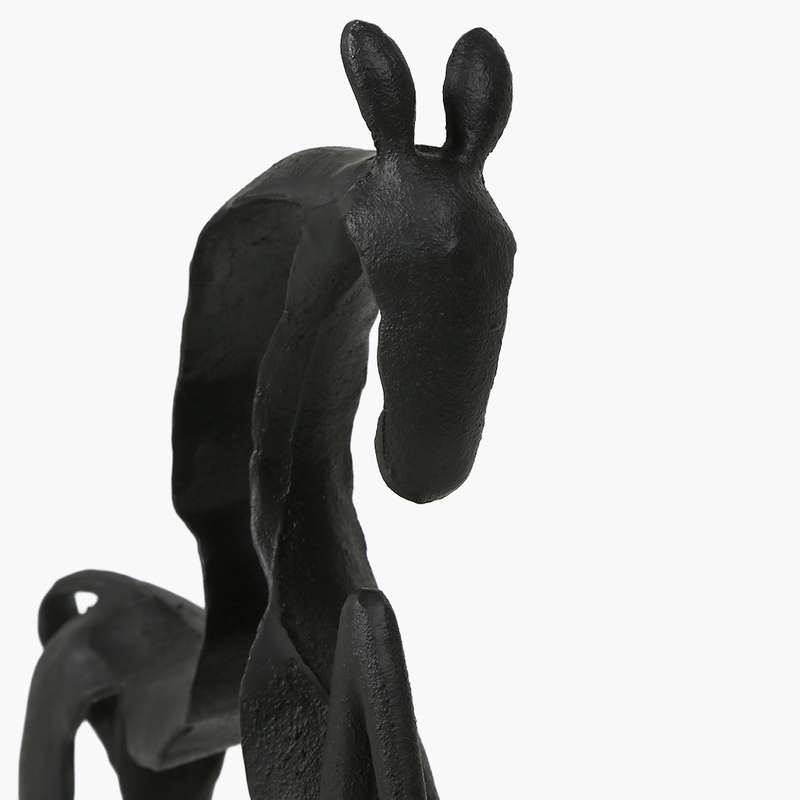 Standlı At Obje Dekor Siyah 29X9X35cm