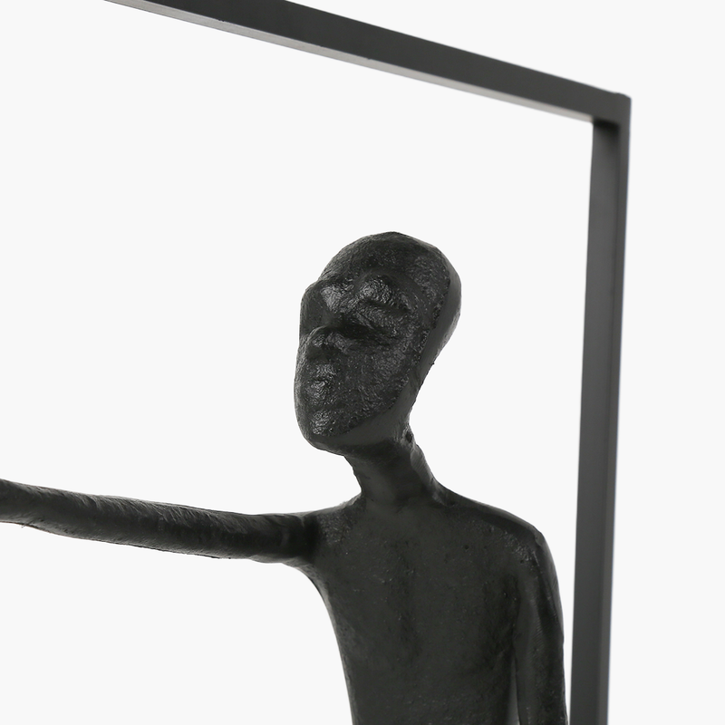 Standlı İnsan Dekor Obje Siyah 36X6X50cm