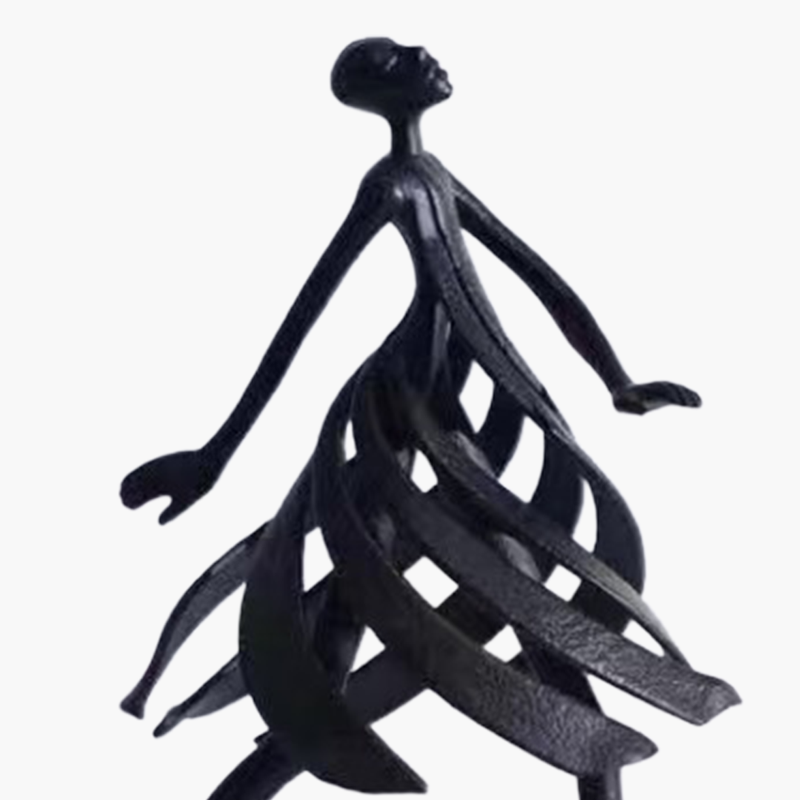 Standlı Kadın Figür Obje Siyah 22X8X33cm
