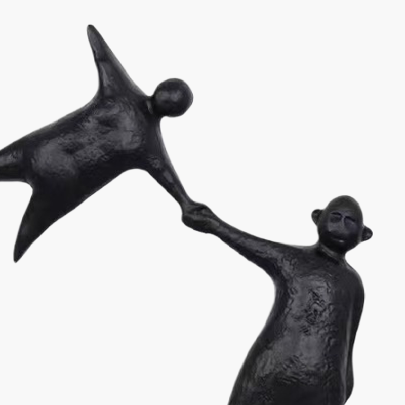 Standlı İnsan Figür Obje Siyah 27X12X32cm