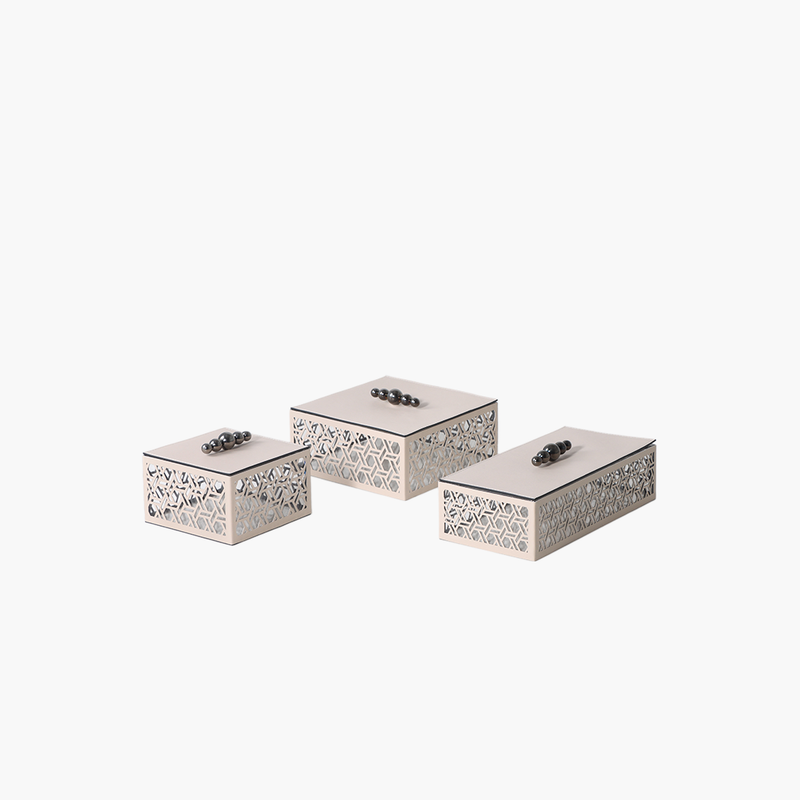 Rectangular Box Beige S 13X13X11cm