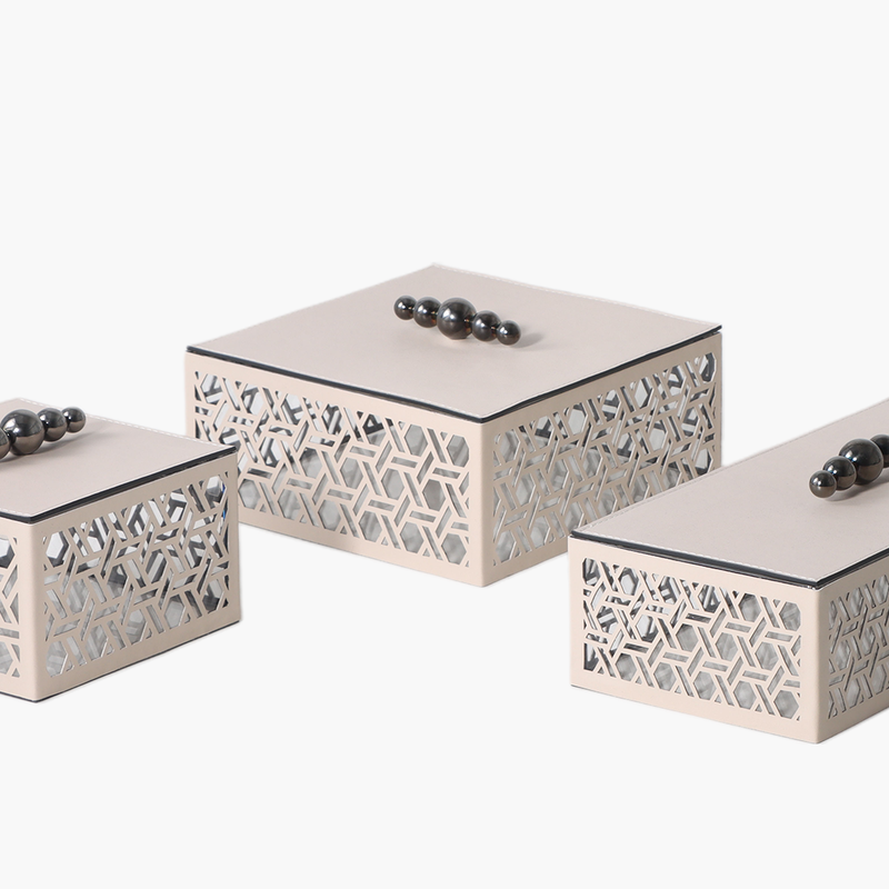 Rectangular Box Beige M 18X18X11cm