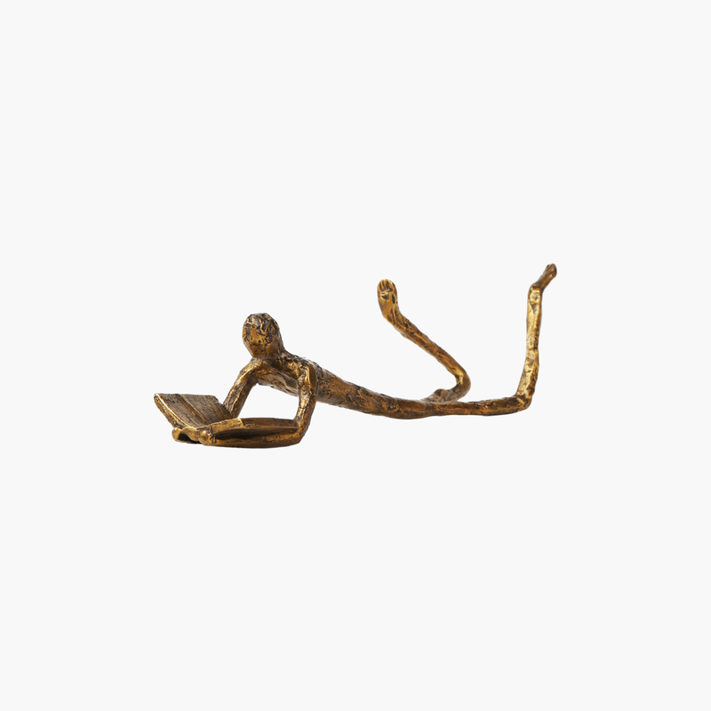 Uzanan İnsan Figür Obje Copper 22X7X6.5cm