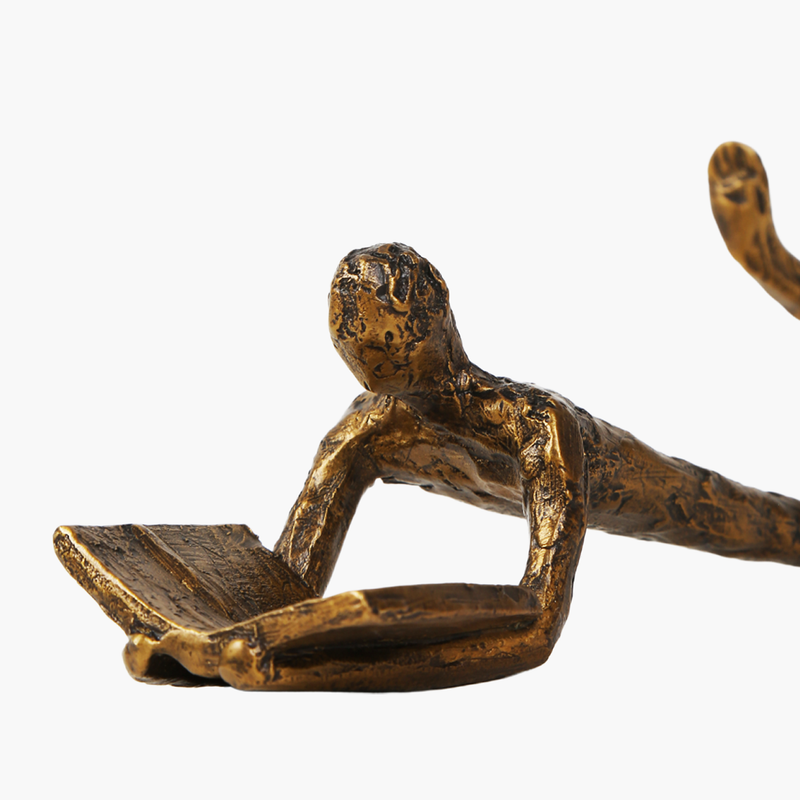 Uzanan İnsan Figür Obje Copper 22X7X6.5cm