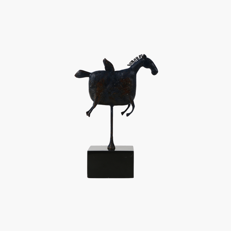 Standlı Uçan At Obje Koyu Mavi 22X9.5X32cm