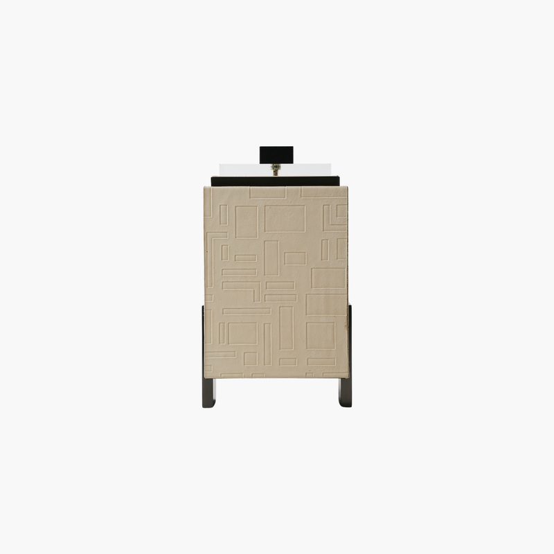 Deri Dikdörtgen Kutu Açık Kahverengi L 13X12X23cm