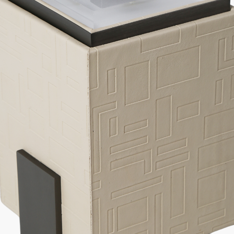 Deri Dikdörtgen Kutu Açık Kahverengi L 13X12X23cm