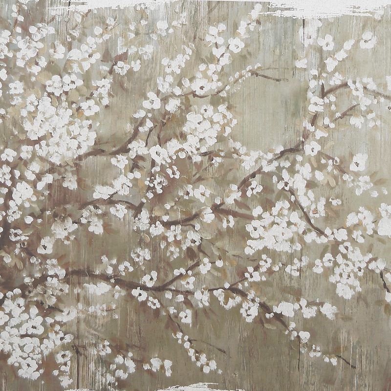 Beyaz Kiraz Çiçeği Kanvas Tablo 122 X 4 X 152.5cm