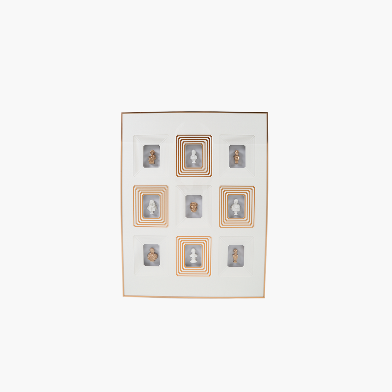 Büst Temalı Beyaz/Gold Tablo 70X90cm