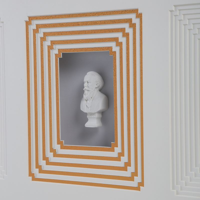 Büst Temalı Beyaz/Gold Tablo 70X90cm