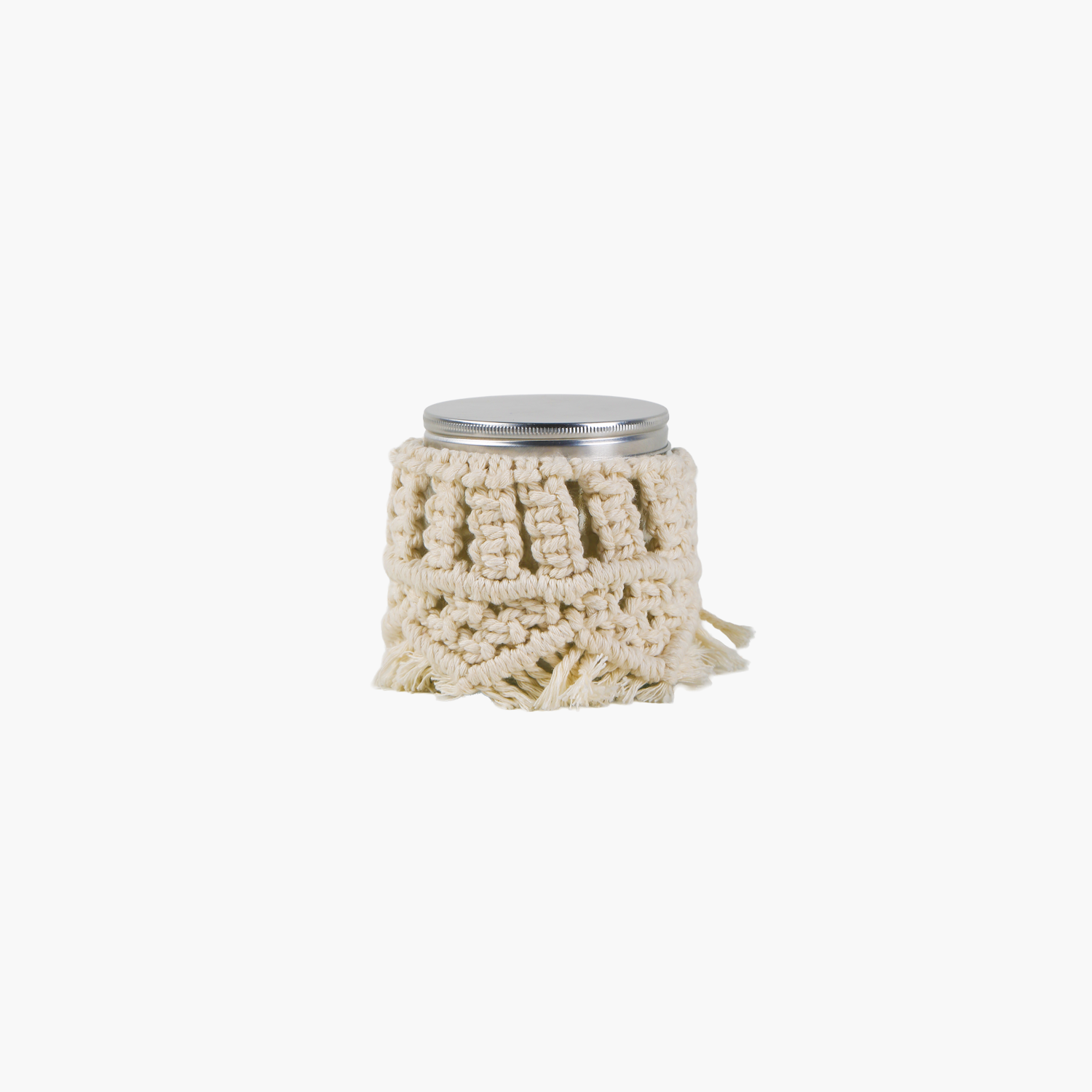 Macrame Candle Holder with Glass Top