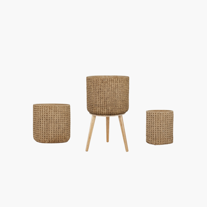 3'lü Saksı Set L:31x31x53cm M:22x22x22cm S:16.5x16.5x20cm