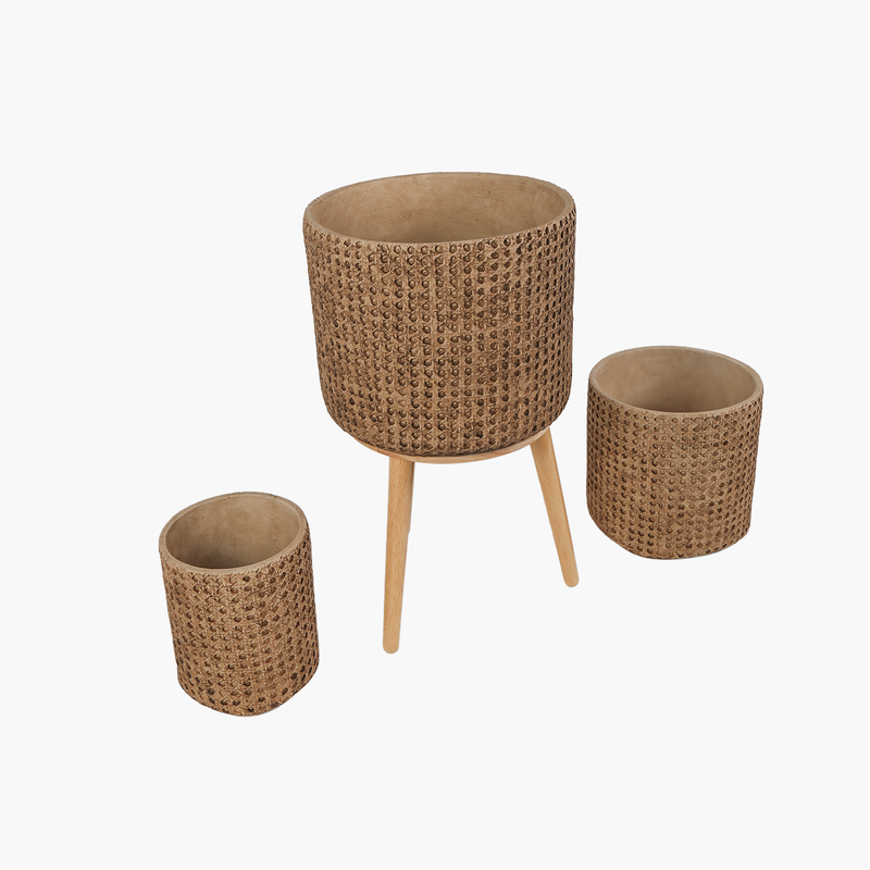 3'lü Saksı Set L:31x31x53cm M:22x22x22cm S:16.5x16.5x20cm