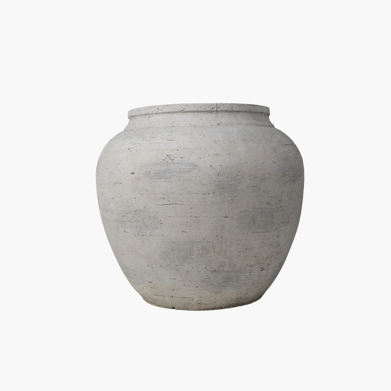 Yuvarlak Gövde Saksı Beyaz S 36X36X32cm