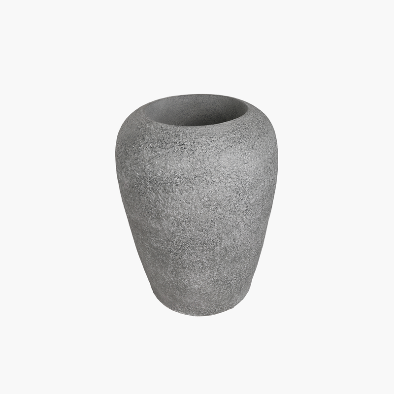 Oval Uzun Saksı Gri M 75X75X91cm