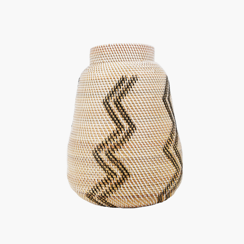 Sahara Black and White Striped Basket