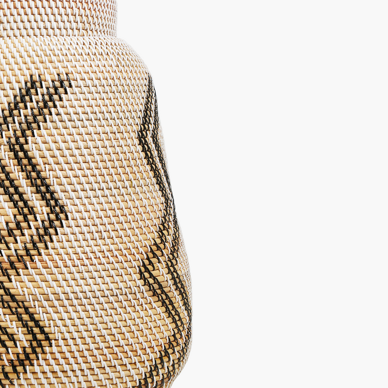 Sahara Black and White Striped Basket