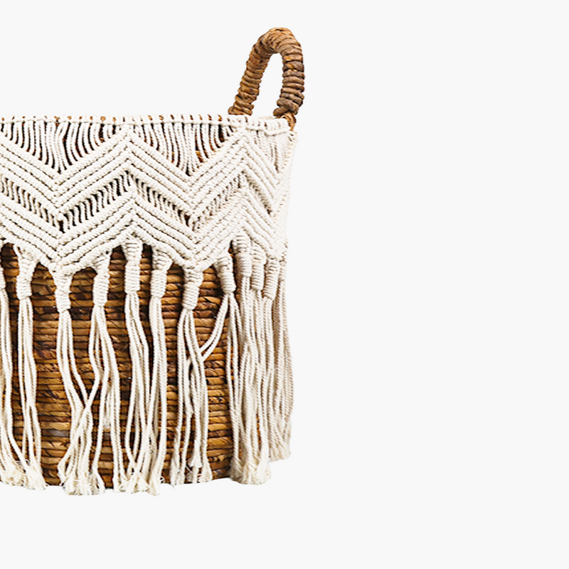 Seagrass Macrame Handle Basket L 40x40x50