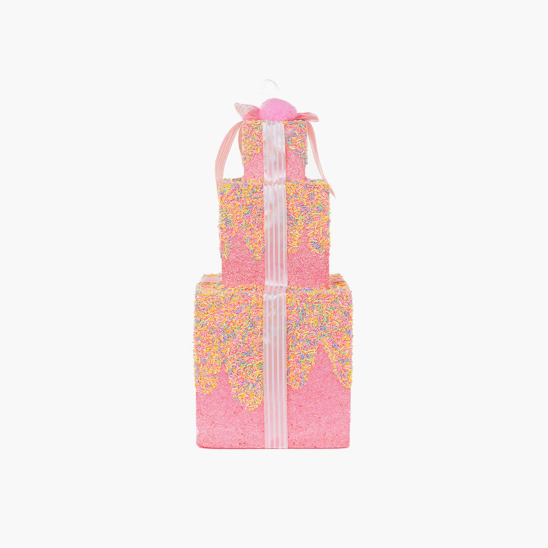 JC HAPPY SUGAR Pembe 3 Katlı Hediye Kutu Dekor 17x17x41.5cm