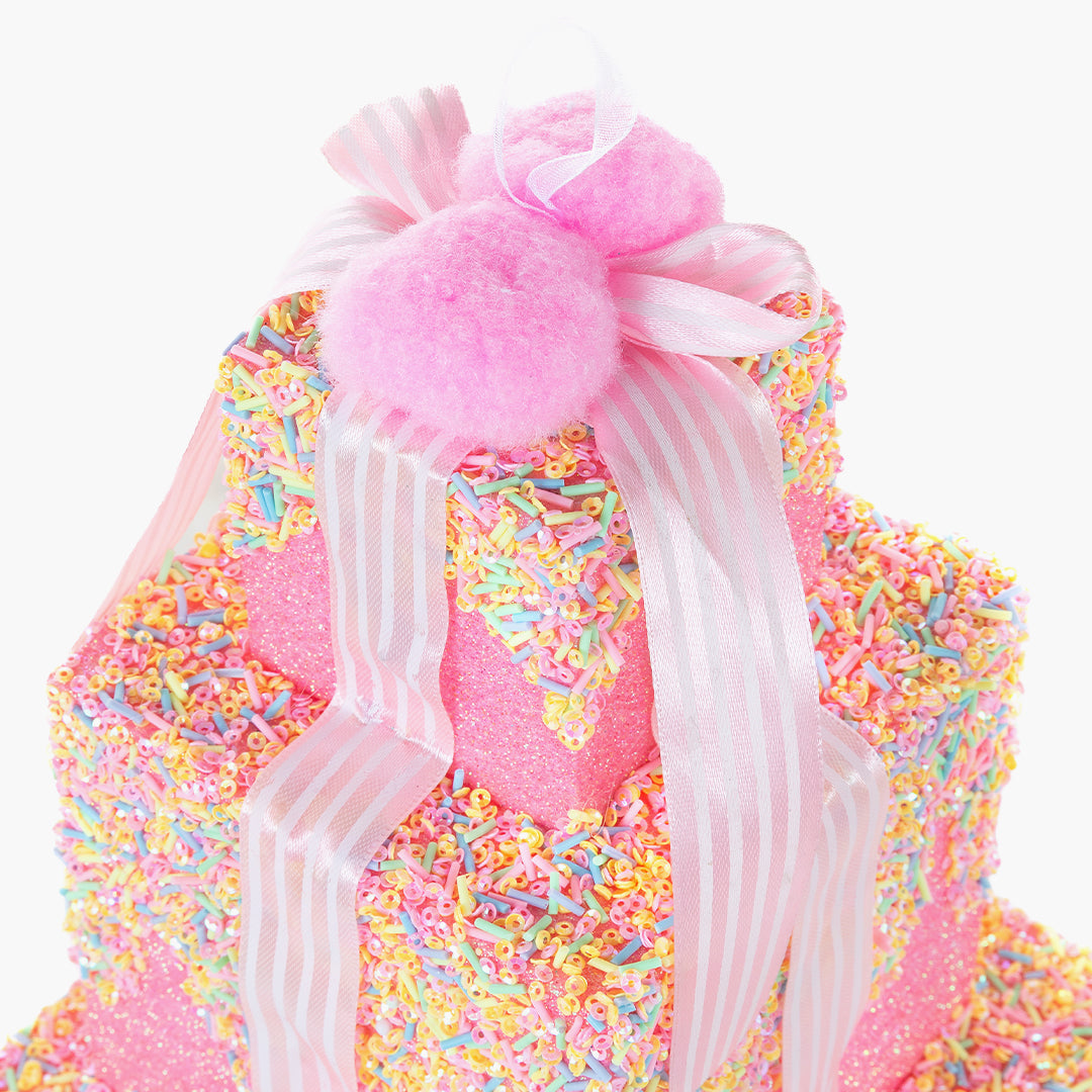 JC HAPPY SUGAR Pembe 3 Katlı Hediye Kutu Dekor 17x17x41.5cm