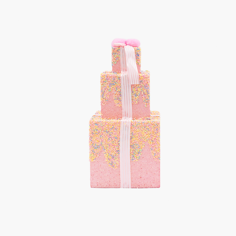 JC HAPPY SUGAR Pembe 3 Katlı Hediye Kutu Dekor 17x17x41.5cm