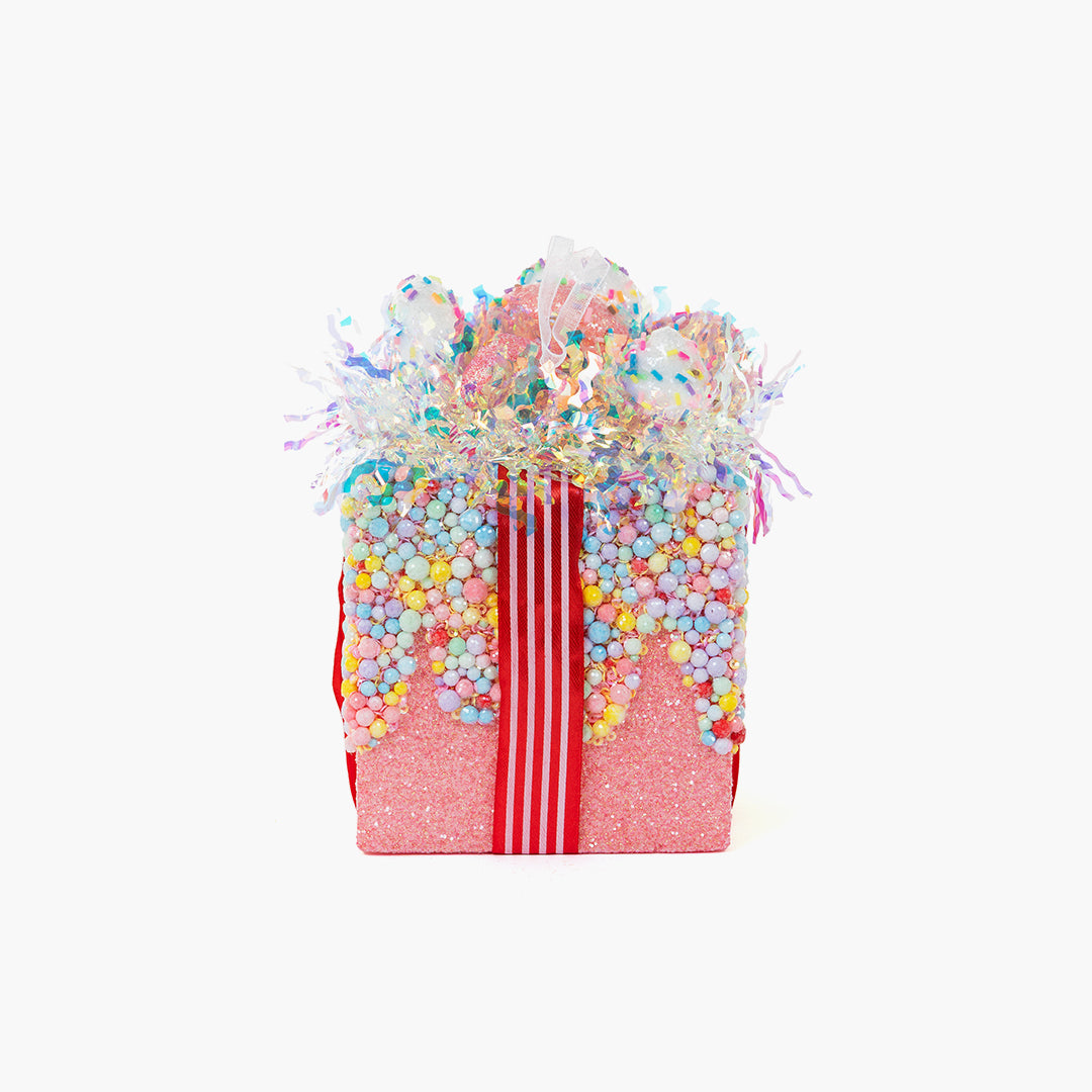 JC HAPPY SUGAR Pink Gift Box Decor 11x15cm