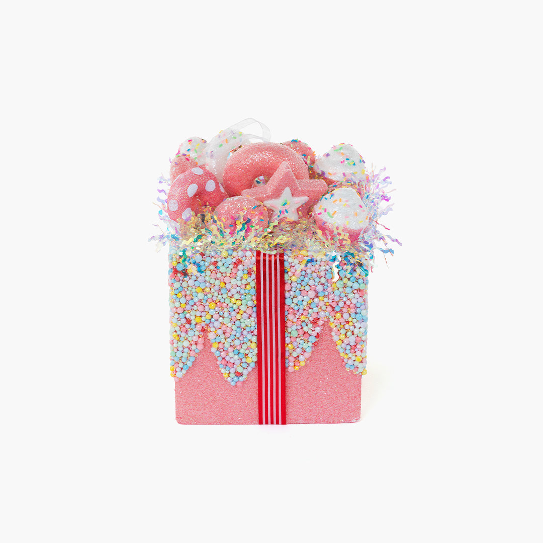 JC HAPPY SUGAR Pink Gift Box Decor 17x26cm