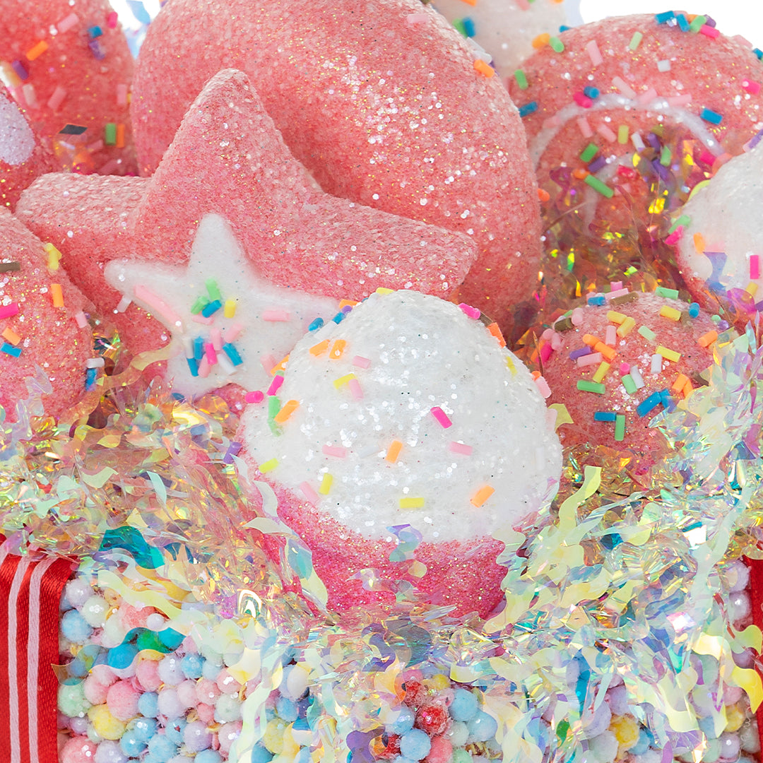 JC HAPPY SUGAR Pink Gift Box Decor 17x26cm