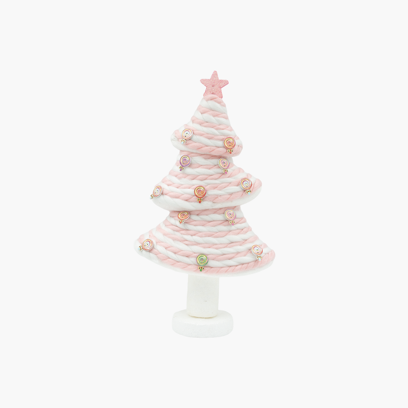 JC HAPPY SUGAR Pembe , Beyaz Şeker Ağaç Dekor 23x11x42cm