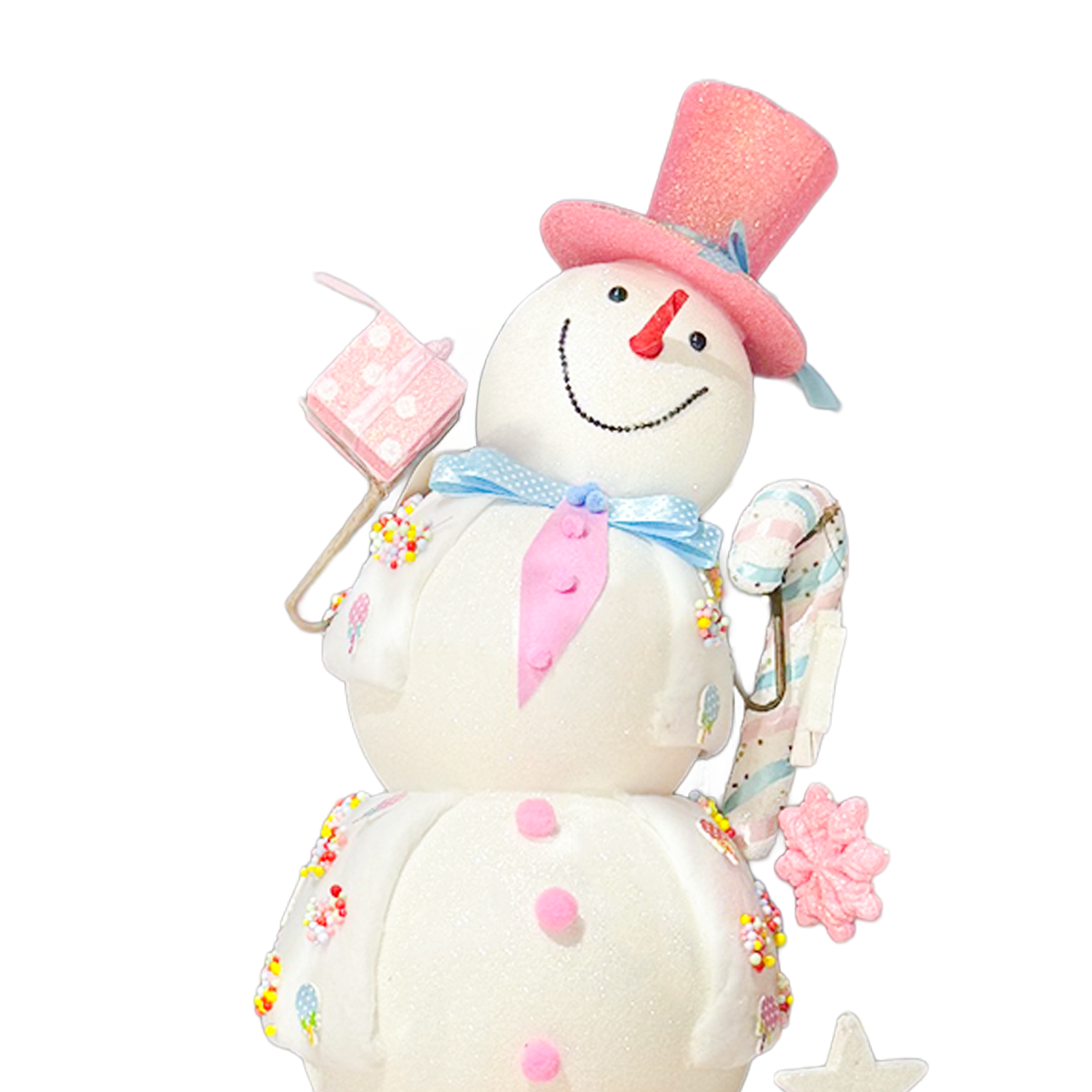 JC HAPPY SUGAR Pembe, Beyaz Kardanadam Dekor 35x26x98cm