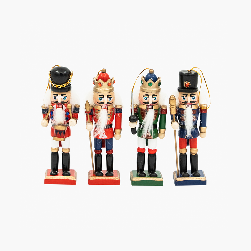 JC Nutcracker Set Mavi, Kırmızı, Yeşil 13cm (4 Parça)