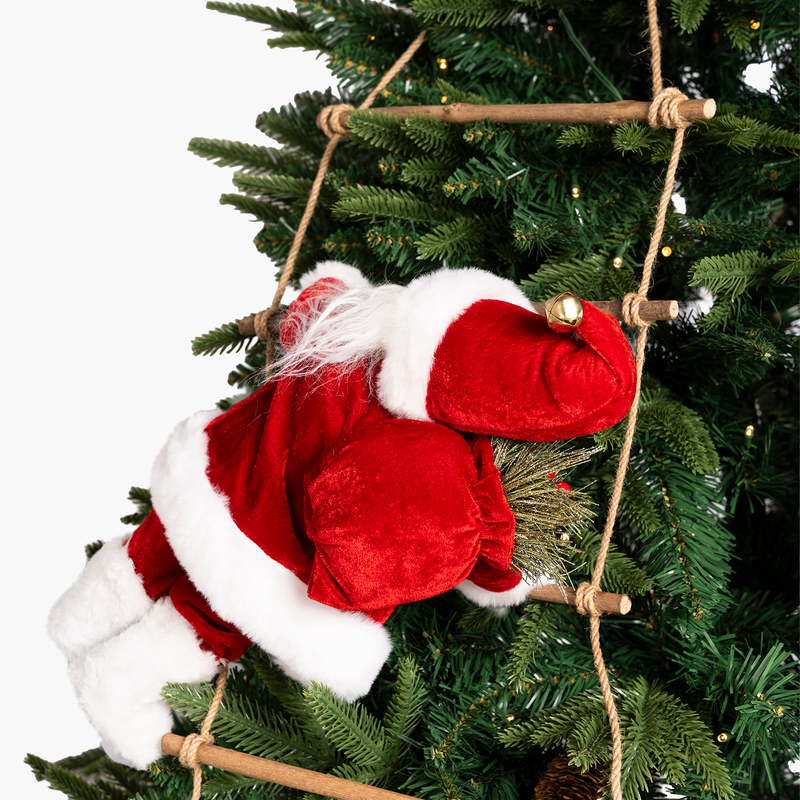 JC Kırmızı Noel Baba Asma Merdivenli 30cm