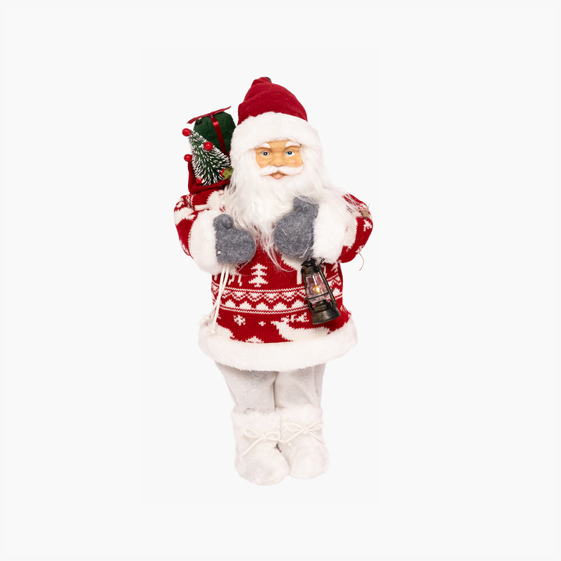 JC HAPPY SUGAR SANTA Kırmızı Kazaklı Noel Baba 45cm