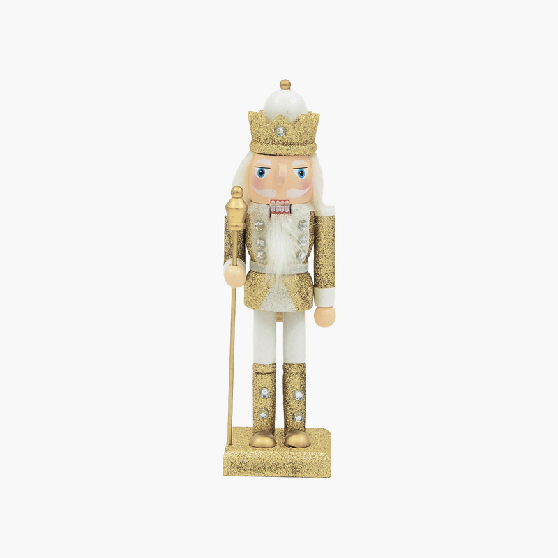 JC Beyaz&Altın  Stantlı Taçlı  Nutcracker