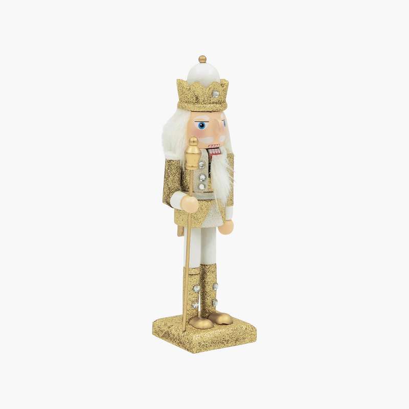 JC Beyaz&Altın  Stantlı Taçlı  Nutcracker