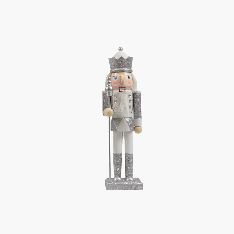 JC Beyaz&Gümüş Asalı Stantlı Nutcracker 25 cm